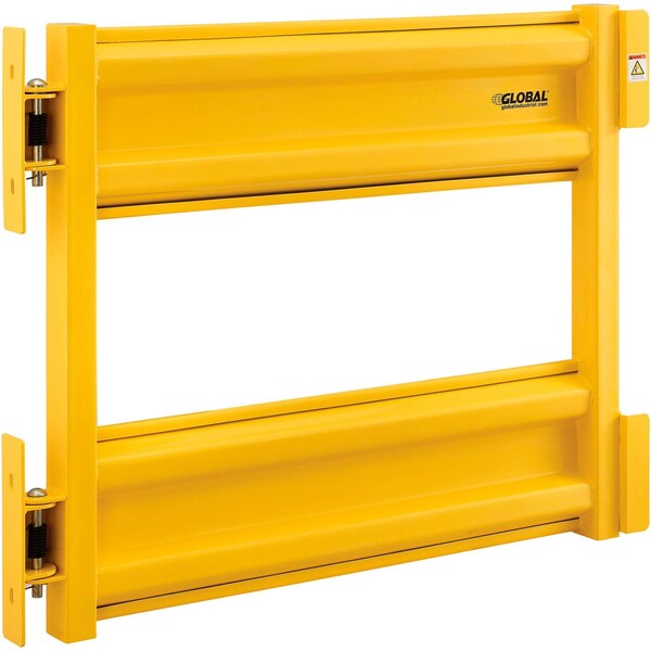 Global Industrial Self-Closing Guard Rail Safety Gate, Safety Yellow, Post Mount 708372 - main